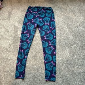 Lularoe Gorilla with a bow tie Leggings - navy, teal, purple